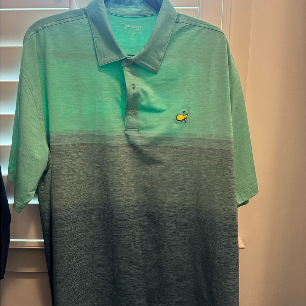 Masters Brand - Masters’ Mint to Teal Ombre Polo with Embroidered Logo